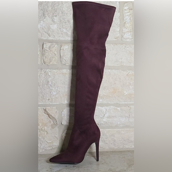 Kendall + Kylie “Kayla” Thigh-High Suede Boots – Size 9, Black or Burgundy (NWT)